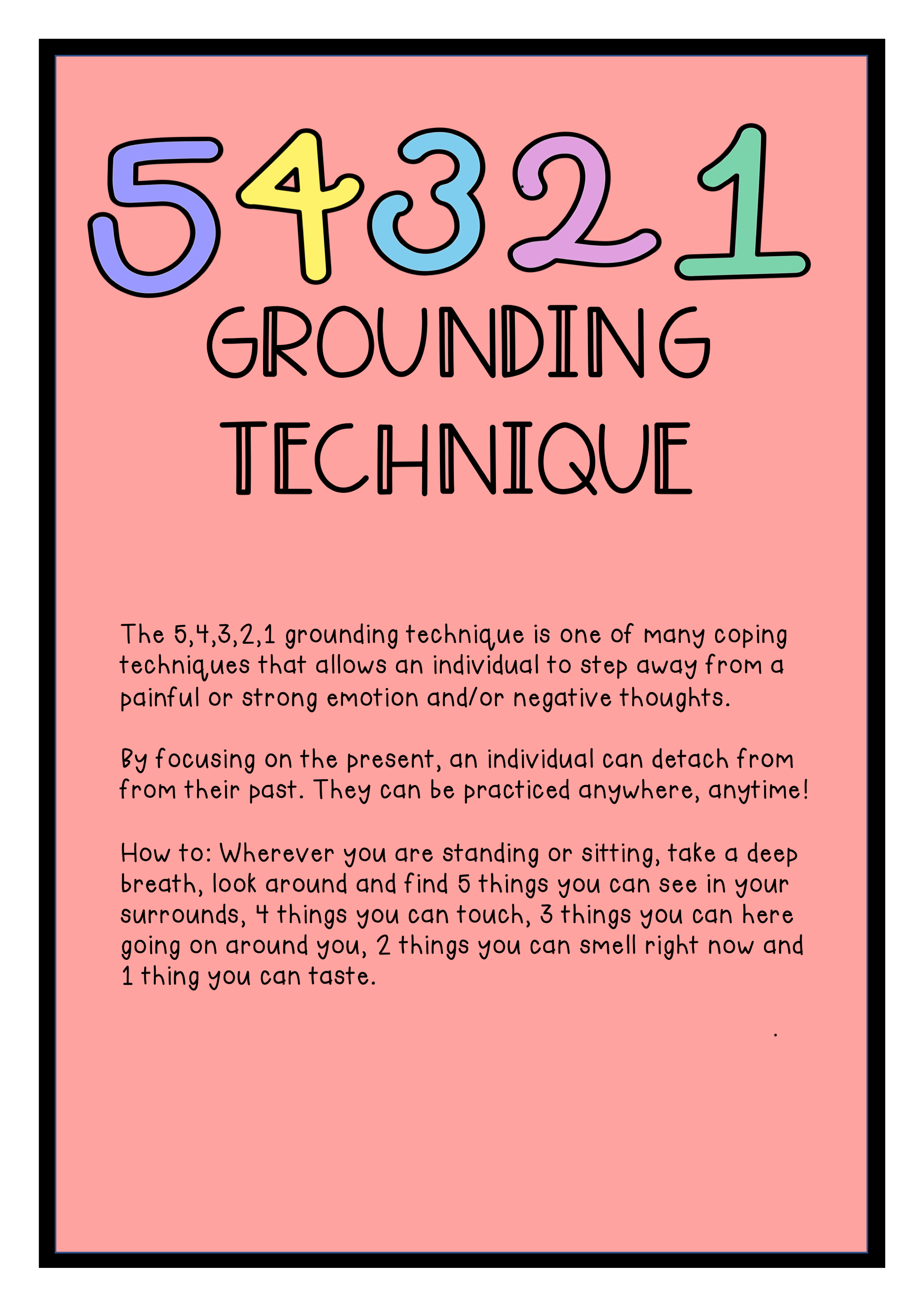 Calming Strategy 5 Senses Grounding Technique Doing Our Best Psychology